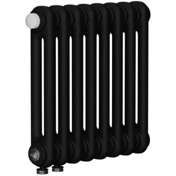 Радиатор стальной трубчатый Rifar (Рифар) Tubog Ventil 3037 12 секций 552x365x107 мм нижнее подключение (с вентилем) 3/4″ Антрацит матовый