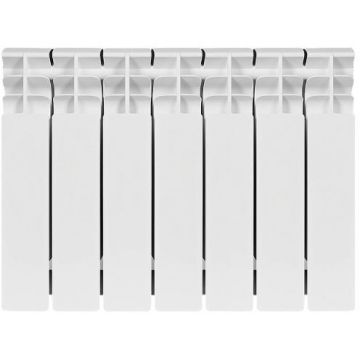 Радиатор биметаллический Stout (Стаут) Titan 350 7 секций боковое подключение белый RAL 9016 (SRB-3310-035007)