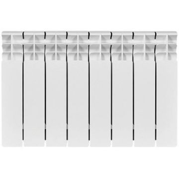 Радиатор биметаллический Stout (Стаут) Titan 350 8 секций боковое подключение белый RAL 9016 (SRB-3310-035008)