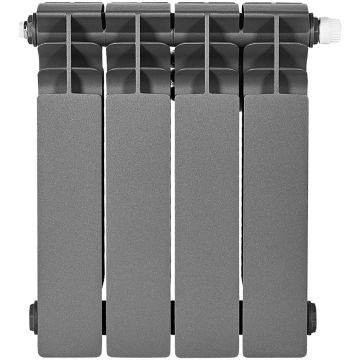 Радиатор биметаллический Stout (Стаут) Titan Ventil 350 4 секции нижнее правое подключение графит RAL 7024 (SRB-3320-035004 7024)