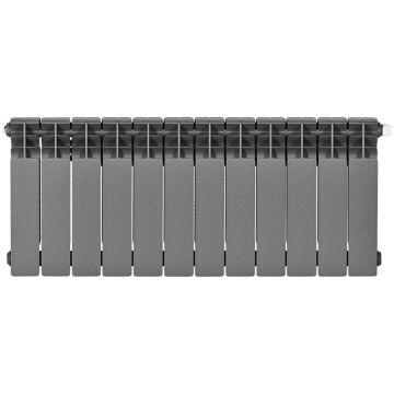 Радиатор биметаллический Stout (Стаут) Titan Ventil 350 12 секций нижнее правое подключение графит RAL 7024 (SRB-3320-035012 7024)