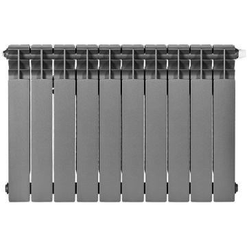 Радиатор биметаллический Stout (Стаут) Titan Ventil 500 10 секций нижнее правое подключение графит RAL 7024 (SRB-3320-050010 7024)