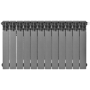 Радиатор биметаллический Stout (Стаут) Titan Ventil 500 12 секций нижнее правое подключение графит RAL 7024 (SRB-3320-050012 7024)
