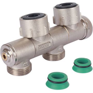 Узел нижнего подключения Meibes (Майбес) FE2, двухтрубное подключение, с функцией отсечки, слива и наполнения 3/4 (F12004)