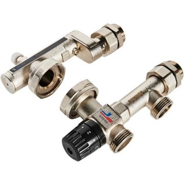 Насосно-смесительный узел Rommer (Роммер) с термостатическим клапаном 20-55°C, без насоса (RDG-0120-005010)