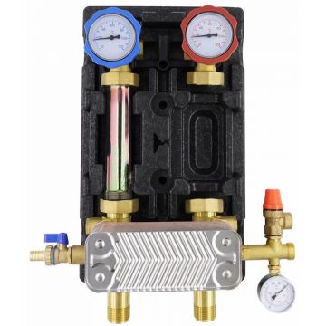 Насосная группа Rommer (Роммер) с теплообменником 28 пластин, без насоса в теплоизоляции (RDG-1038-282501)