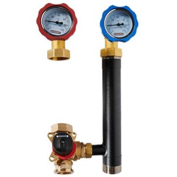 Насосная группа Rommer (Роммер) с 3-х ходовым приводным смесителем 1 дюйма без насоса (RDG-0003-012501)