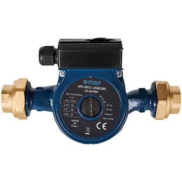 Насос циркуляционный Stout (Стаут) 25-60/180 220/240V 50Hz с латунными гайками G 1 1/2 x Rp 1 (SPC-0011-2560180)
