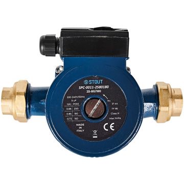 Насос циркуляционный Stout (Стаут) 25-80/180 220/240V 50Hz с латунными гайками G 1 1/2 дюйма x Rp 1 дюйма (SPC-0011-2580180)