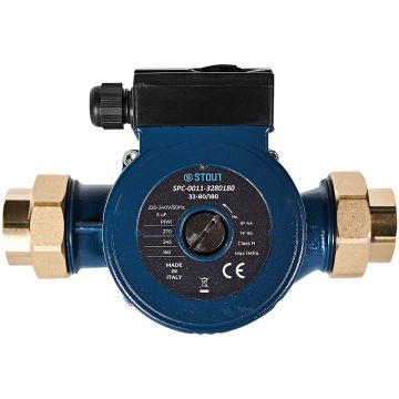 Насос циркуляционный Stout (Стаут) 32-80/180 220/240V 50Hz с латунными гайками G2 дюйма x Rp 1 1/4 дюйма (SPC-0011-3280180)