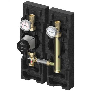 Насосная группа Meibes (Майбес) V-MK 1″ без насоса, со смесителем, подающая линия слева, с сервоприводом 230В (M66833EAM)