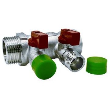 Коллектор Kromwell (Кромвелл) с отсекающими шаровыми кранами, 2 отвода 1х1/2 дюйм (EU.ST3042275 2x1x12_k)