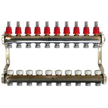 Блок коллекторный Gekon (Гекон) 1 дюйм, 10 отводов 3/4 дюйм (GK 74110)