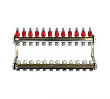 Блок коллекторный Gekon (Гекон) 1 дюйм, 12 отводов 3/4 дюйм (GK 74112)