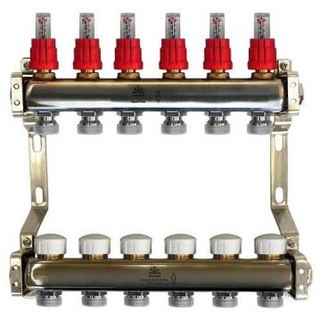 Коллекторный блок Gekon (Гекон), 1х3/4 дюйм, отводов 6 (GK 74106)