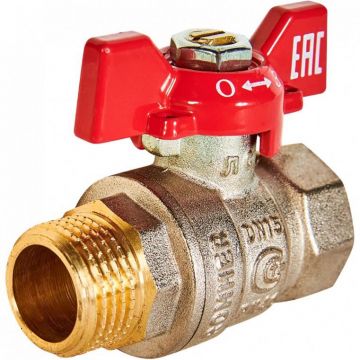 Кран шаровой Rommer (Роммер) ВР/НР, ручка бабочка 1 1/4 дюйма (RBV-0004-2210232)