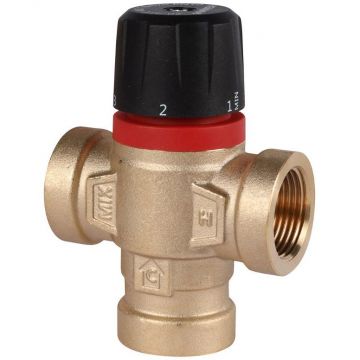 Термостатический смесительный клапан Rommer (Роммер) для систем отопления и ГВС 3/4″ ВР 20-43°С KV 1,6 боковое смешивание (RVM-0111-164320)