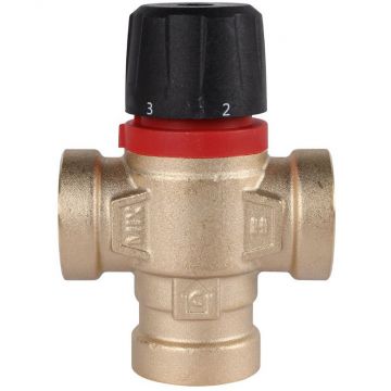 Термостатический смесительный клапан Rommer (Роммер) для систем отопления и ГВС 3/4″ ВР 35-60°С KV 1,6 боковое смешивание (RVM-0112-166020)