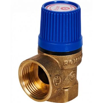 Предохранительный клапан Rommer (Роммер) для систем водоснабжения 6 бар 1/2 дюйма х 3/4 дюйма (RVS-0003-006015)
