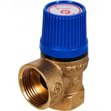 Предохранительный клапан Rommer (Роммер) для систем водоснабжения 8 бар 1/2 дюйма x 3/4 дюйма (RVS-0003-008015)