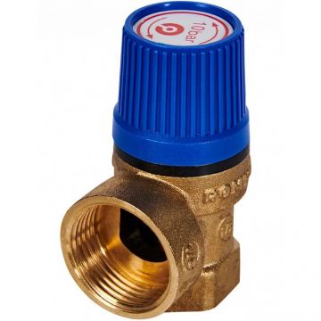 Предохранительный клапан Rommer (Роммер) для систем водоснабжения 10 бар 1/2 дюйма x 3/4 дюйма (RVS-0003-010015)
