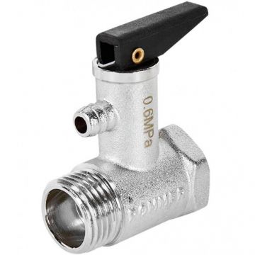 Предохранительный клапан Rommer (Роммер) для водонагревателя 6 бар 1/2 дюйма (RVS-1007-006015)