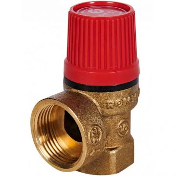 Предохранительный клапан Rommer (Роммер) для отопления 1,5 бар 1/2 дюйма х 3/4 дюйма (RVS-0001-001515)