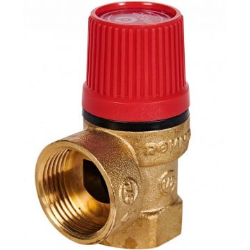 Предохранительный клапан Rommer (Роммер) для отопления 2.5 бар 1/2 дюйма x 3/4 дюйма (RVS-0001-002515)