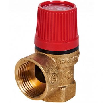 Предохранительный клапан Rommer (Роммер) для отопления с вых. под манометр 3 бар 1/2 x 3/4 х 1/4 (RVS-0002-003015)