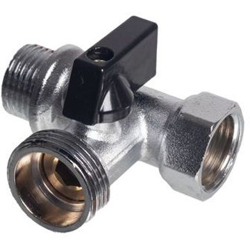 Кран шаровой Kromwell (Кромвелл) для подключения сантехнических приборов, 1/2х3/4х1/2 дюйм, ВР-НР-НР (EU.YT5014235 12x34x12_k)