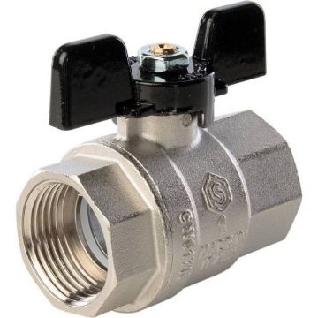 Кран шаровой полнопроходной Stout (Стаут) ВР/ВР, ручка бабочка 1 (SVB-0002-000025)