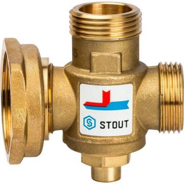 Термостатический смесительный клапан Stout (Стаут) G 1″ М-G 1 1/2F-G 1 M 60°С (SVM-0050-326005)