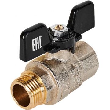 Кран шаровой полнопроходной Stout (Стаут) ВР/НР, ручка бабочка 1 дюйма (SVB-0004-200025)