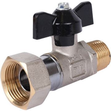 Кран шаровой с накидной гайкой Stout (Стаут) НР/накидная гайка, ручка бабочка 1/2x3/4 (SVB-1009-001520)