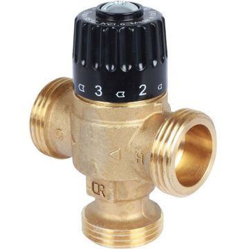 Термостатический смесительный клапан Stout (Стаут) для систем отопления и ГВС 1″ НР 30-65°С KV 1,8 (SVM-0125-186525)