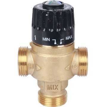 Термостатический смесительный клапан Stout (Стаут) для систем отопления и ГВС 3/4″ НР 30-65°С KV 2,3 (SVM-0125-236520)