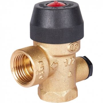 Клапан предохранительный Stout (Стаут) для отопления с вых. под манометр 3 бар 1/2 x 1/2 х 1/4 (488.130) (SVS-0020-003015)
