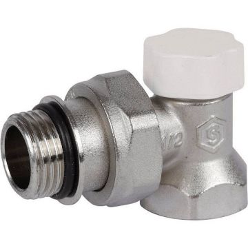 Клапан запорно-балансировочный Stout (Стаут) угловой 1/2 дюйма (с дополнительным уплотнением) (SVL-1156-100015)