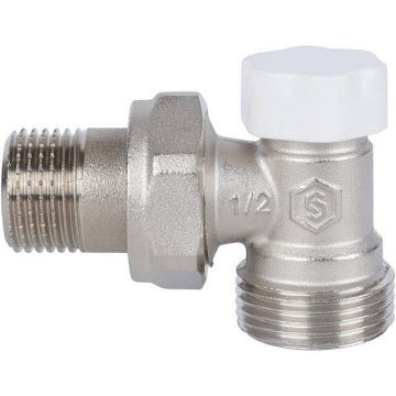 Клапан запорно-балансировочный Stout (Стаут) угловой 1/2 дюйма х 3/4 дюйма ЕК (SVL-1166-000015)