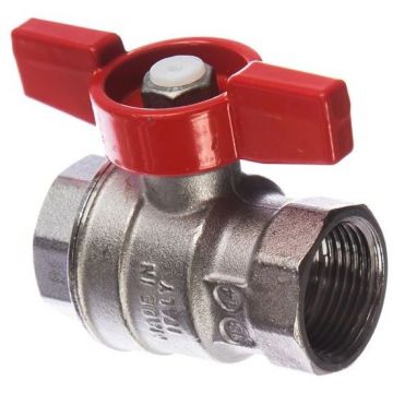 Кран шаровой Gekon (Гекон) 3/4 дюйм, ВР-ВР, хромированный, ручка бабочка (GK 551 34)