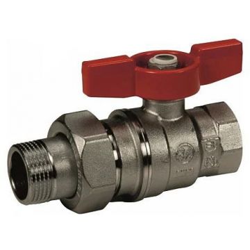 Кран шаровой Gekon (Гекон) хром., ручка-бабочка, 1 дюймвр-американка (GK 559 1)