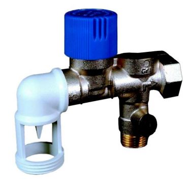 Группа безопасности бойлера Gekon (Гекон) 3/4 дюйм, с угловым сливом, 6х9.7х7.3 см (GK 7535)