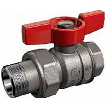 Кран шаровой Gekon (Гекон) 1 1/4 дюйм, ВР-американка, хромированный, ручка бабочка (GK 559 114)