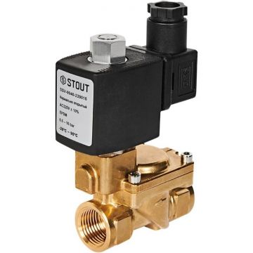 Клапан соленоидный (электромагнитный) Stout (Стаут) непрямого (пилотного) действия, НО, 220В, G3/4 дюйма , EPDM (SSV-0040-220020)