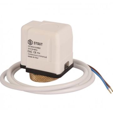 Электротермический компактный сервопривод Stout (Стаут) нормально открытый, 24 В (STE-0010-024002)
