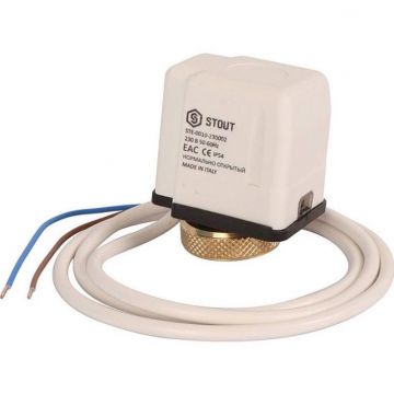 Электротермический компактный сервопривод Stout (Стаут) нормально открытый, 230 В (STE-0010-230002)