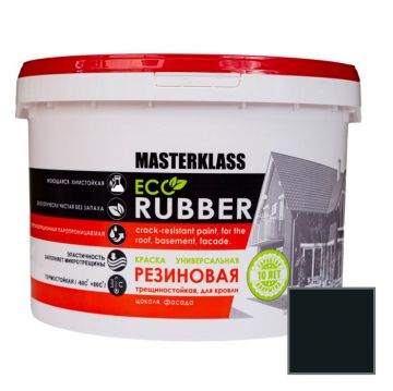 Краска универсальная резиновая Мастер-класс (Master Class) для кровли, цоколя и фасада Черная 10 кг