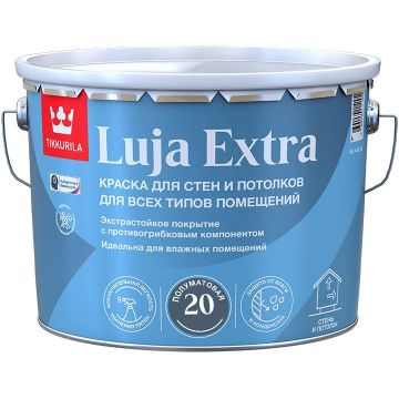 Краска интерьерная Tikkurila/Tikkivala (Тиккурила/Тиккивала) Luja extra антигрибковая для влажных помещений полуматовая база C 9 л