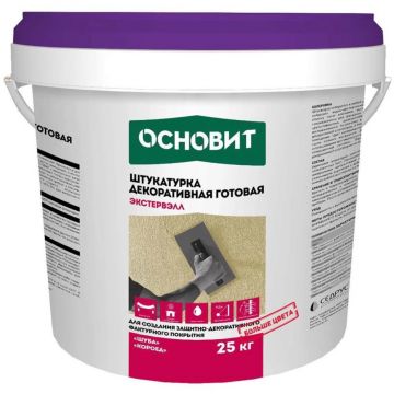 Штукатурка декоративная силикатно-силиконовая Основит (Osnovit) Экстервэлл Короед 2 мм белый 25 кг