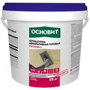 Штукатурка декоративная силиконовая Основит (Osnovit) Экстервэлл Короед 2 мм белый 25 кг